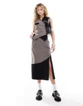 Asos design chunky ribbed midi skirt in recycled blend clearance