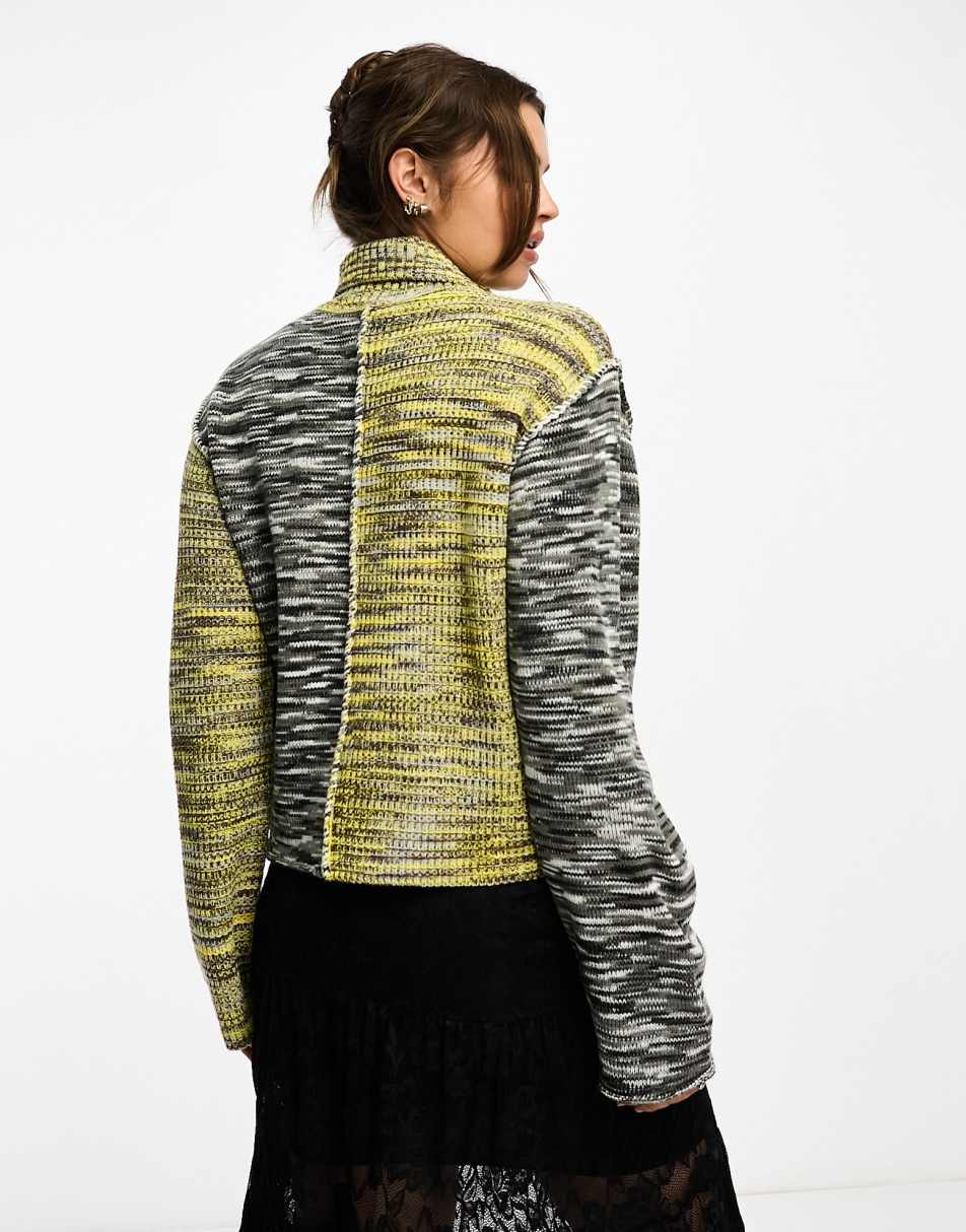 Reclaimed Vintage spliced space dye jumper in multi 0