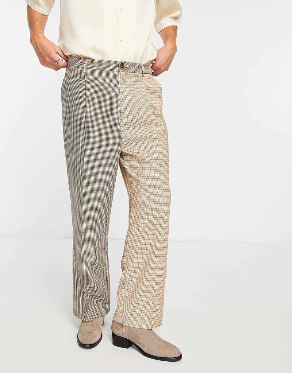 Reclaimed Vintage spliced trousers co-ord in check