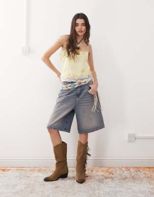 Reclaimed Vintage Square Neck Cami Top With Lace