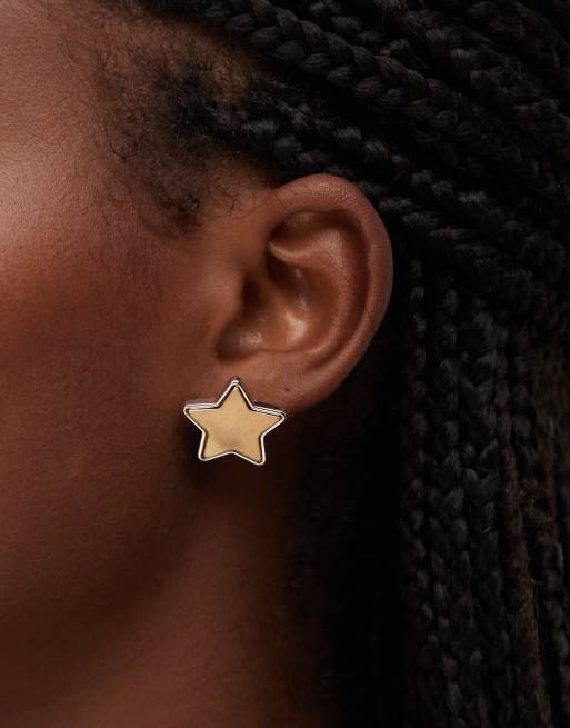 Reclaimed Vintage star and heart mixed metal stud earrings, 3 of 3