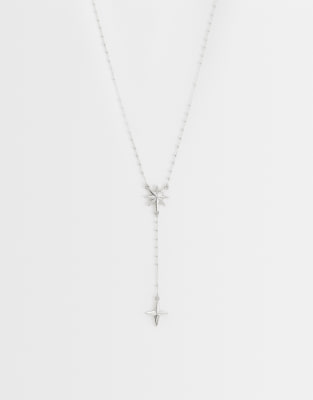 Reclaimed Vintage Star Rosary Chain-silver