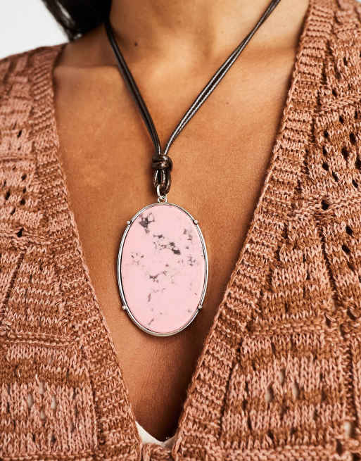 Vintage stone pendant necklace store