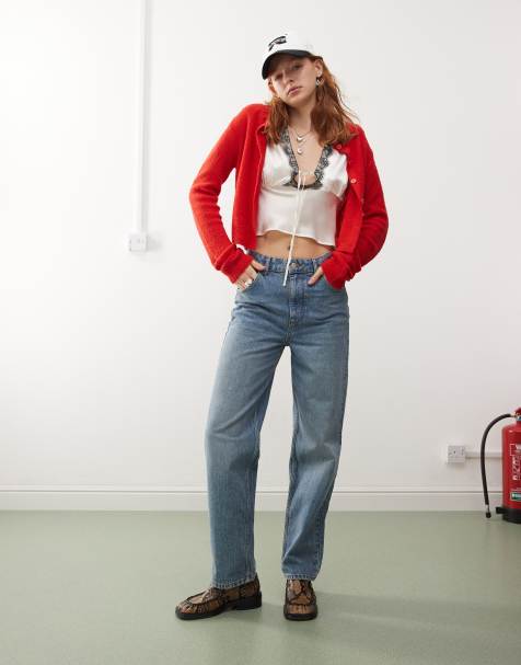 Reclaimed Vintage straight jean in blue wash - view 1