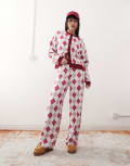 [Reclaimed Vintage] Reclaimed Vintage straight leg pants in argyle print (part of a set)-Multi M Multi