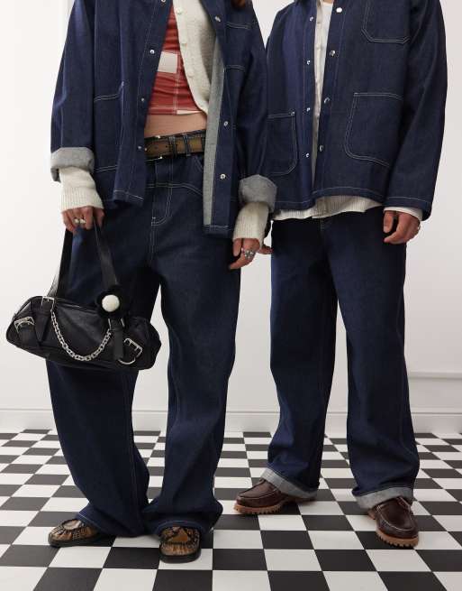 Reclaimed Vintage straight leg western jeans in clean indigo - part of a set