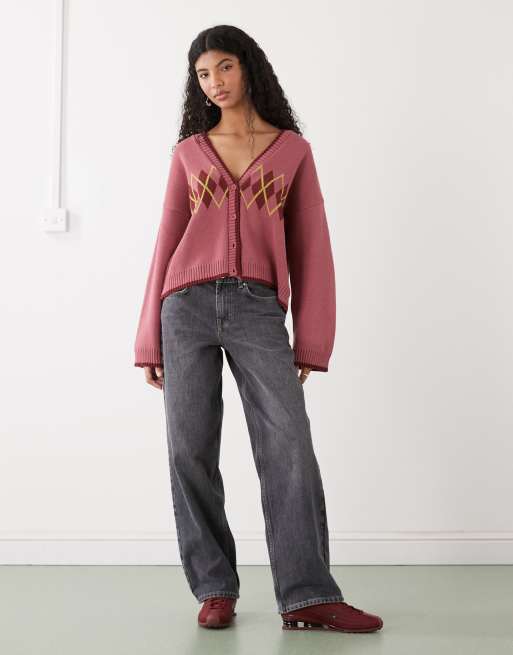 Reclaimed Vintage – Strickjacke mit Argylemuster, 3 von 4