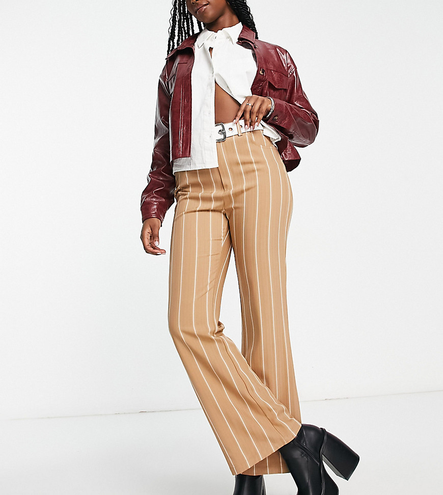Reclaimed Vintage stripe bengaline flare trouser-Neutral