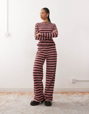 Reclaimed Vintage Striped Henley Top In Multi