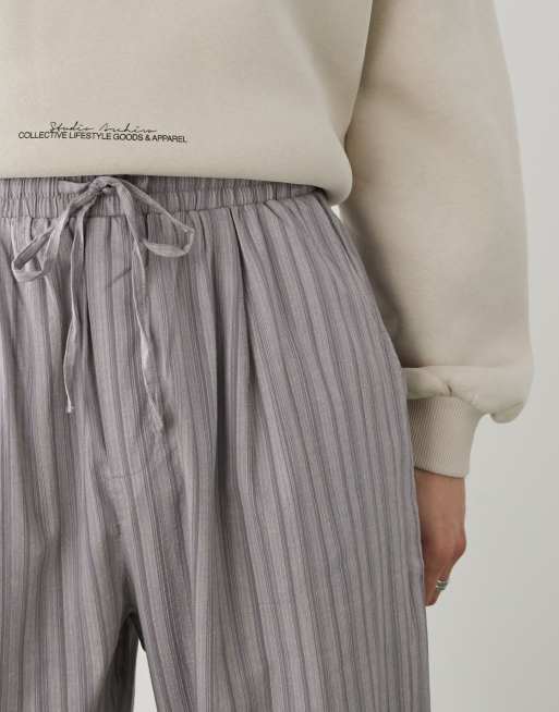 Reclaimed Vintage striped pull on pants in gray stripe | ASOS