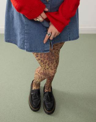 Reclaimed Vintage - Strumpfhose mit Leopardenmuster-Bunt