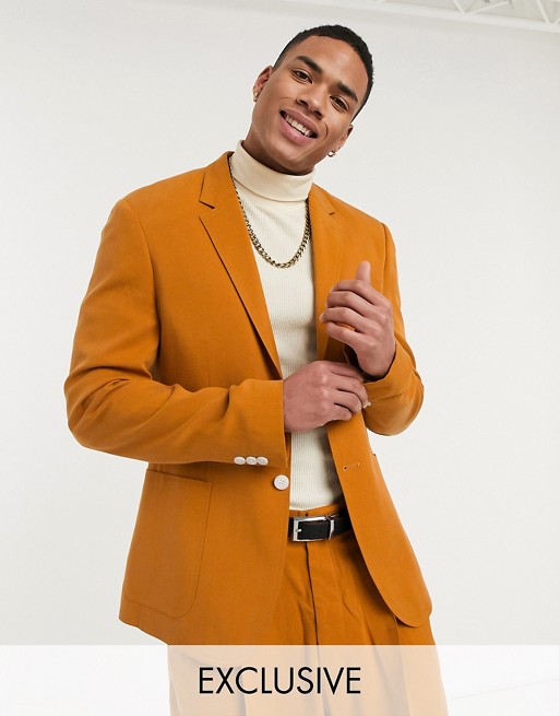 Reclaimed Vintage suit jacket In burnt orange
