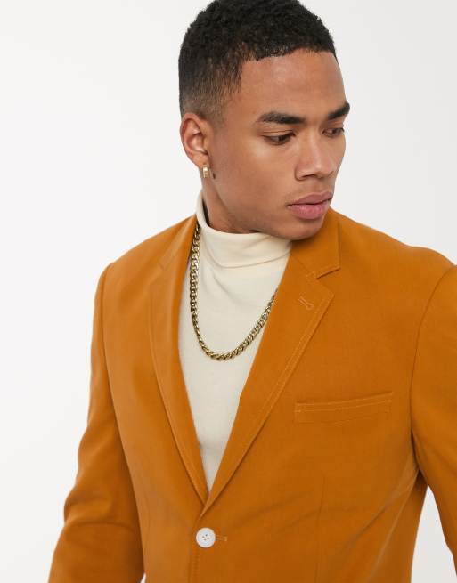 Reclaimed Vintage suit jacket In burnt orange