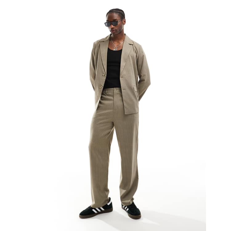 【送料&関税込】Golden  Beige Pinstriped Trousers 205655897-1-beige?$n_750w$&wid