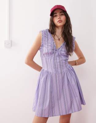 Reclaimed Vintage Sundress With Ruched Detailing In Multi