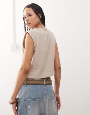 RECLAIMED VINTAGE SUPER SOFT RIBBED BUTTON UP VEST 