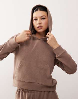 Reclaimed Vintage Reclaimed Vintage supersoft cosy hoodie in brown co ord
