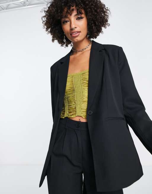Reclaimed Vintage – Svart kavaj i oversize 