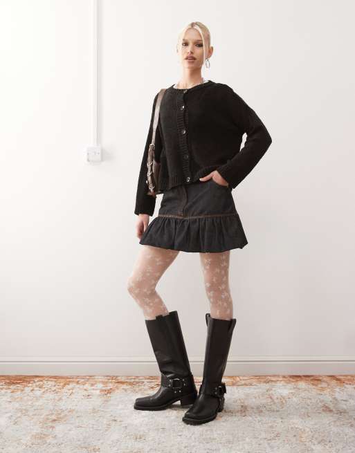 Reclaimed Vintage – Svart kofta med boxig passform