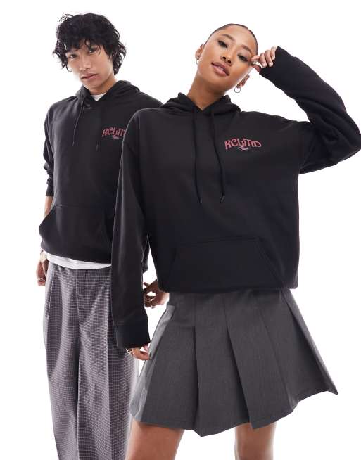 Reclaimed Vintage - Sweat à capuche unisexe oversize avec imprimé fleur au dos - Noir, 2 de 4