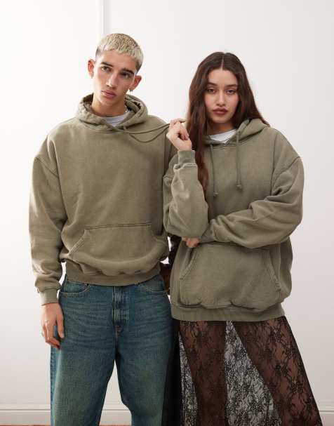 Reclaimed Vintage - Sweat à capuche unisexe oversize surteint - Vert - view 1