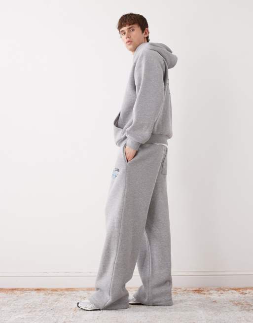 Reclaimed Vintage sweatpants in gray heather with padel logo, 3 of 5