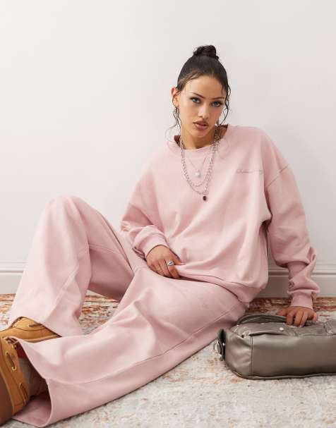 Reclaimed Vintage – Sweatshirt in staubigem Mauve-Rosa mit kurzem, kastigem Schnitt - view 1