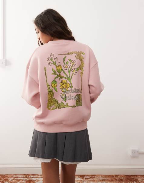 Reclaimed Vintage - Sweatshirt met bloemenprint in roze - view 1