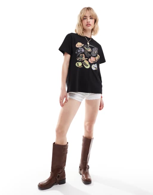 Reclaimed Vintage - T-shirt à imprimé chapeaux de cowboy - Noir, 2 de 4