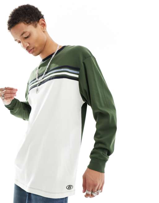 Reclaimed Vintage - T-shirt a maniche lunghe con righe