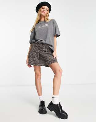 T-shirt antracite con ricamo-Grigio - Reclaimed Vintage T-shirt donna  - immagine3