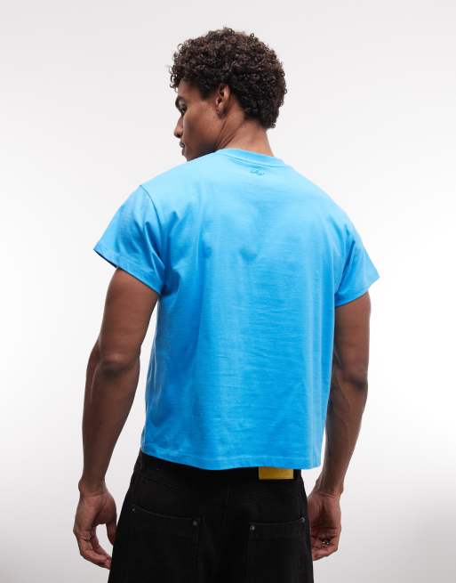 Reclaimed Vintage t-shirt court oversize coupe carrée turquoise, 4 de 5