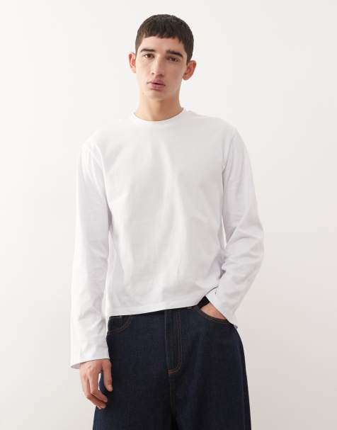 Reclaimed Vintage - T-shirt crop top coupe carrée à manches longues - Blanc - view 1