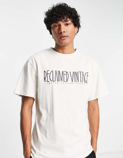 Reclaimed Vintage - T-shirt écru con logo
