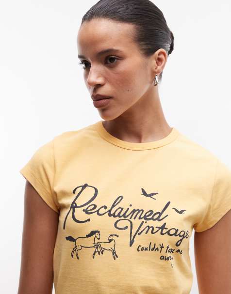 Reclaimed Vintage - T-shirt effet rétréci à imprimé cheval - view 1