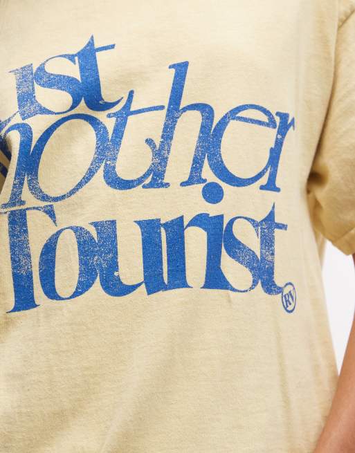 Reclaimed Vintage t-shirt graphique unisexe à slogan jaune, 2 de 4