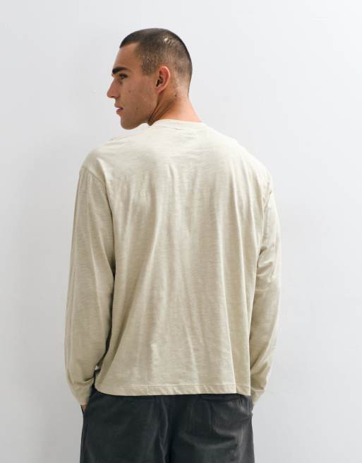 Reclaimed Vintage t-shirt henley en pierre, 4 de 5
