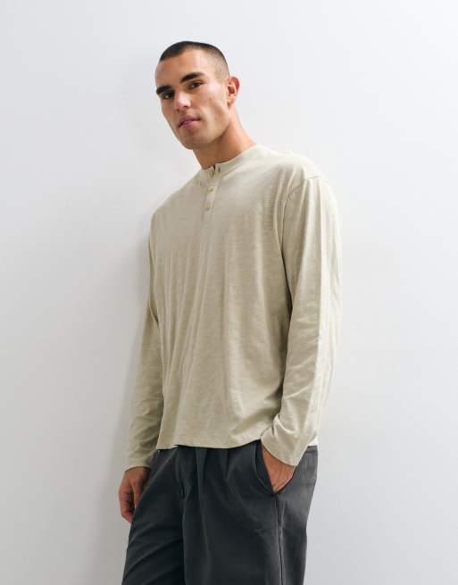 Reclaimed Vintage t-shirt henley en pierre, 5 de 5