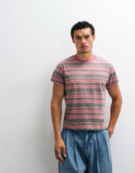Reclaimed Vintage T-shirt met korte mouwen in rode streep - view 1