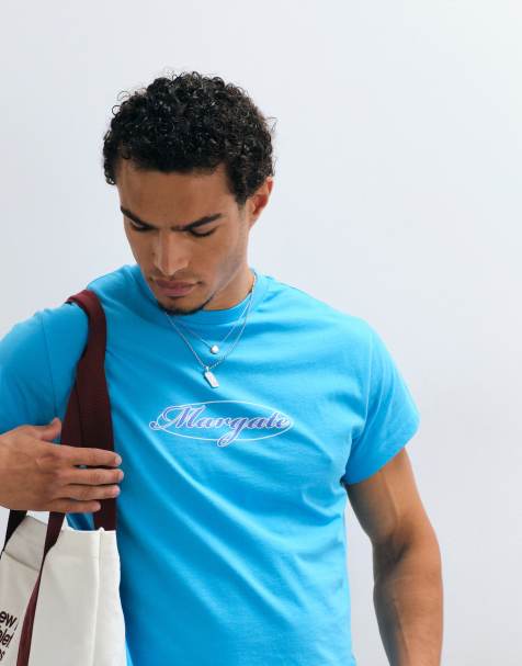 Reclaimed Vintage T-Shirt mit Slogan in Blau - view 1