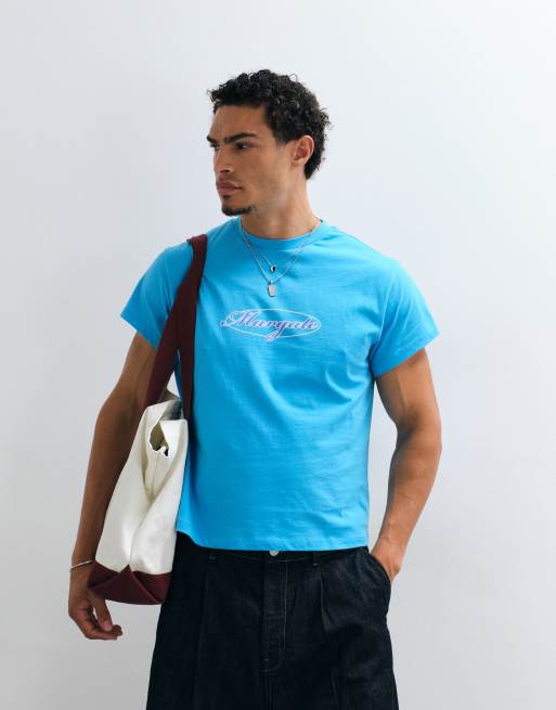 Reclaimed Vintage T-Shirt mit Slogan in Türkis, 5 von 5