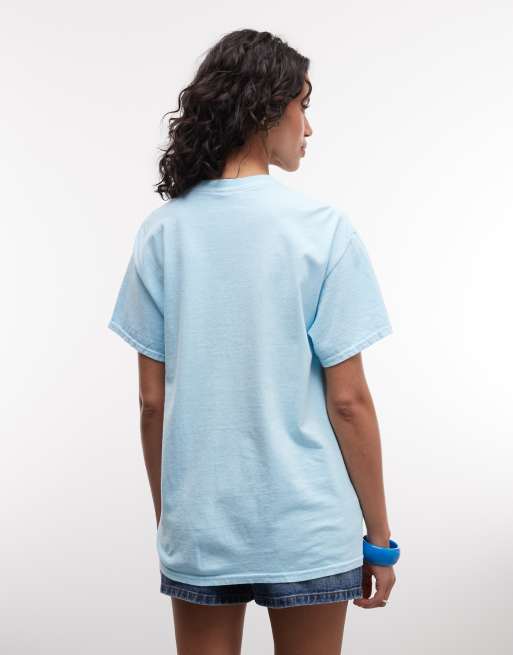 Reclaimed Vintage - T-shirt oversize unisexe à imprimé capsules de bière - Bleu, 4 de 4