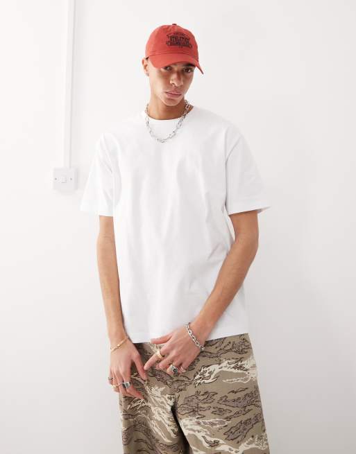 Reclaimed Vintage - T-shirt taglio comodo bianca squadrata