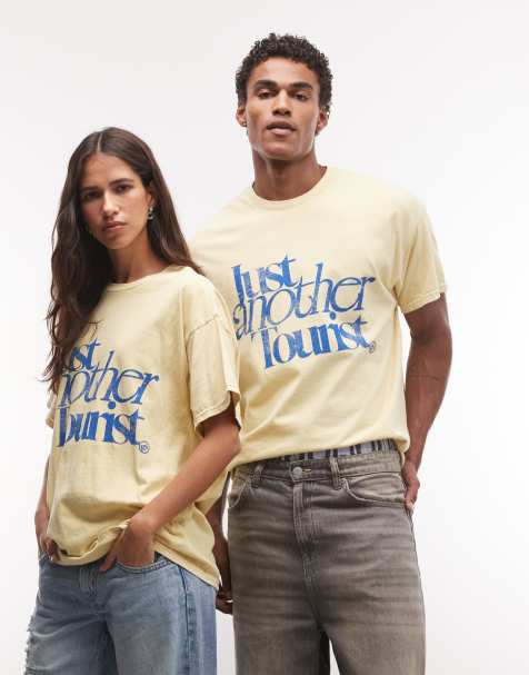 Reclaimed Vintage T-shirt unisex con stampa slogan gialla - view 1