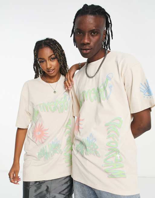 Reclaimed Vintage - T-shirt unisexe à motif - Écru