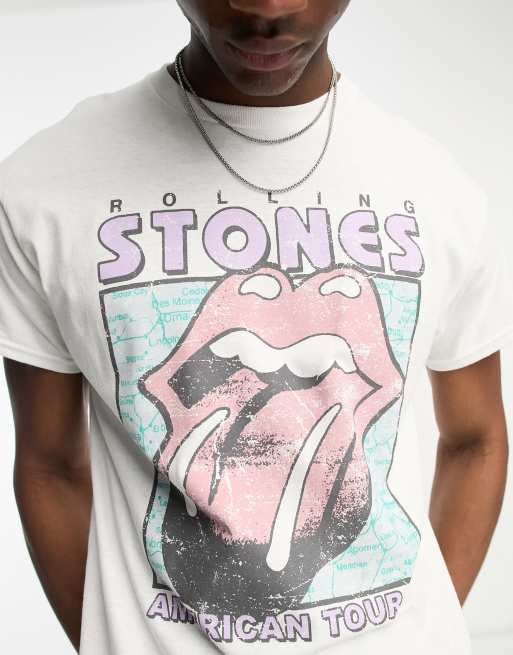 Reclaimed Vintage - T-shirt unisexe avec imprimé Rolling Stones sous licence - Blanc , 2 de 4