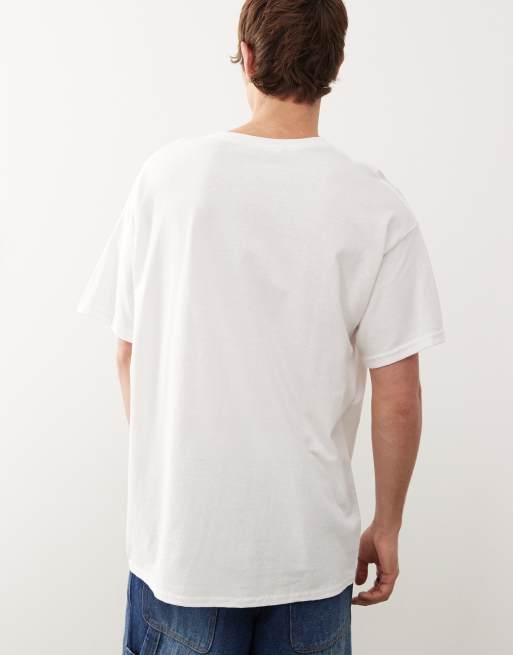 Reclaimed Vintage - T-shirt unisexe oversize à imprimé bottes de cowboy - Blanc, 4 de 4