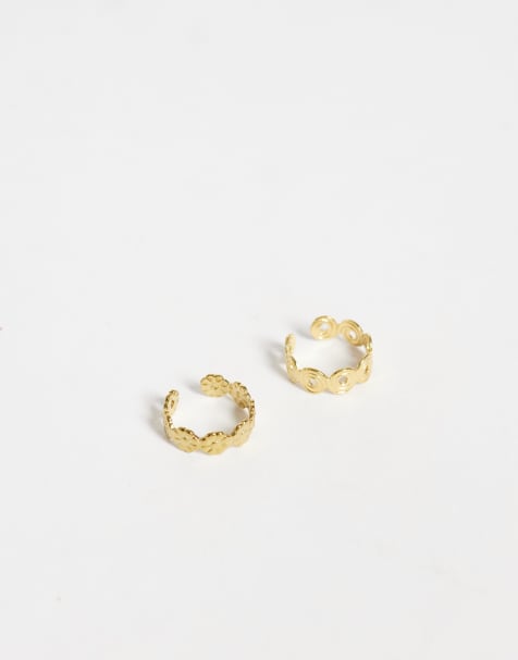 Reclaimed Vintage tå-ringe, 2-pak, i rustfrit stål i guld - view 1