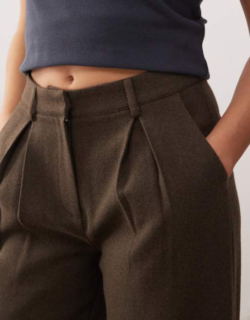 Reclaimed Vintage tailored baggy trousers co-ord in brown, 5 of 5