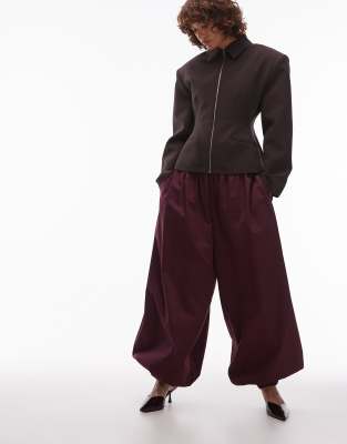 Reclaimed Vintage Tailored Balloon Leg Pants With Cuff Hem In Multi